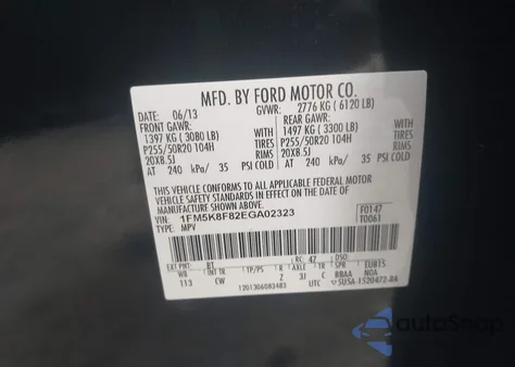 2014 Ford Explorer Limited z USA, uszkodzony, nr VIN 1FM5K8F82EGA02323